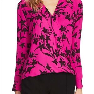 Hot Pink & Black Vince Camuto Blouse - Large